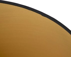 Czarny abażur bawełniany ze złotym wnętrzem 40/35/22