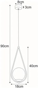 Czarna pojedyncza lampa wisząca - S052-Maestor