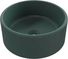 Umywalka betonowa nablatowa okrągła bez otworu na baterię 37 cm VIJA | różne kolory : Kolor - Oliwkowy