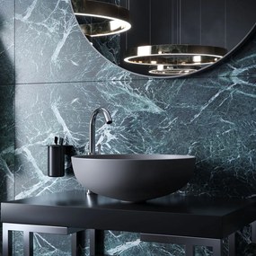 Umywalka ceramiczna nablatowa okrągła szara 38 cm MOLIS GREY