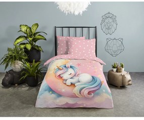 Różowa bawełniana pościel dziecięca jednoosobowa 140x200 cm Molly – Good Morning
