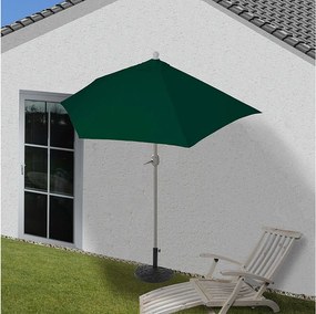 Parasol Lorca I półokrągły UV 50+,  270cm zielony ze stojakiem