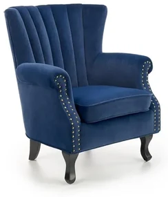 Fotel do salonu TITAN VELVET granatowy HALMAR