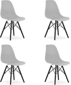 Krzesło Valora OSAKA, szare, czarne, ergonomiczne, z nogami x4