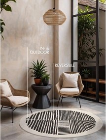 Czarny/kremowy okrągły dywan odpowiedni na zewnątrz ø 200 cm Haringey Bounds – Ted Baker