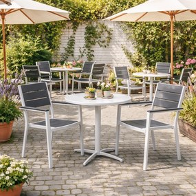 Krzesła ogrodowe Caprila - zestaw 2 szt. na taras i balkon, kolor biało-szary