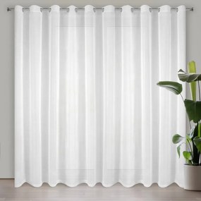Firana woalowa biała na przelotkach elegancka uniwersalna 200x250 cm