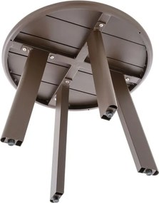 Okrągły aluminiowy stolik, ciemnobrązowy
