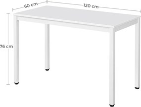 Biały stół jadalniany z białym blatem TESSA 120x60 cm