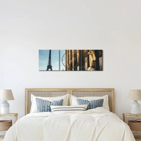 Obraz z placu Trocadero, Paryż (z zegarem) (90x30 cm)