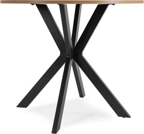 Stół Okrągły LAUREN 90 cm Dąb Złoty/Czarny Loft Nowoczesny