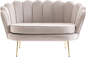 Kanapa 2 osobowa muszla z brązowoszarego weluru - DANDELION Pascala Morabito