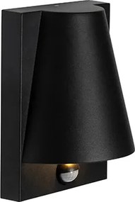 Lampa ścienna zewnętrzna czarna IP44 z czujnikiem ruchu - Femke