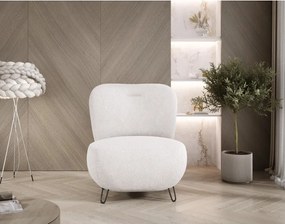 Fotel LUIS skandynawski wolnostojący na metalowych nogach w tkaninie ANTHOLOGY 01