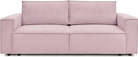 Jasnoróżowa sztruksowa rozkładana sofa 245 cm Nihad – Bobochic Paris