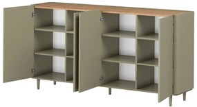 Komoda Elivo 200 cm na nóżkach - eukaliptus / dąb baltic dune