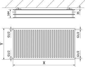 Mexen CH30 Hygiene grzejnik płytowy 500 x 600 mm, podłączenie boczne, 778 W, czarny - W430H-050-060-70