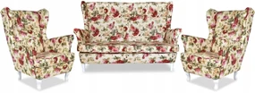 Zestaw wypoczynkowy mebli uszak ARI Print sofa fotele skandynawskie Family Meble