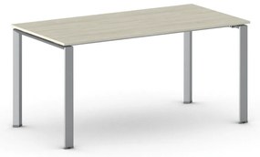 Stół konferencyjny do biura PRIMO INFINITY, 160x80 cm, szaro-srebrna podstawa, dąb naturalny