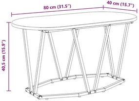Metalowy owalny stolik kawowy stare drewno D6-T34