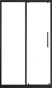 Drzwi prysznicowe przesuwne czarne matowe styl industrialny - 120 x 195 cm - TORONI