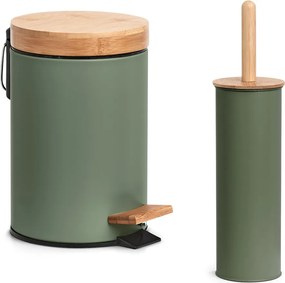 Szczotka WC z metalu i bambusa, Ø 10 cm