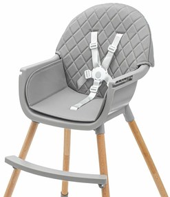 Baby Mix Krzesełko do karmienia Freja wooden, szary
