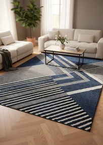 Turkusowo-szary młodzieżowy dywan D2-W50