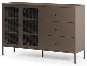 Szara metalowa witryna 140x90x40 cm Layna – Marckeric