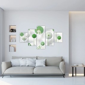 Obraz - Kwiaty w kółkach (125x70 cm)
