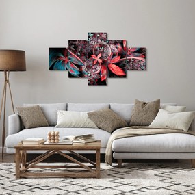 Abstrakcyjny obraz egzotycznych kwiatów (125x70 cm)