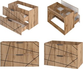 Meble łazienkowe loftowe Wood 51, dąb wotan