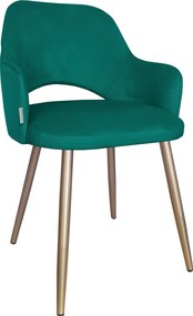Krzesło Milano tkanina Welur noga metalowa : Kolor nogi - Złota stożek, Kolor tkaniny - VELVET - MG20, Typ siedziska - Siedzisko stałe
