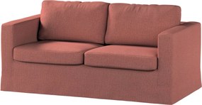Pokrowiec na sofę Karlstad 2-osobową nierozkładaną długi kolor brązowy tkanina strukturalna