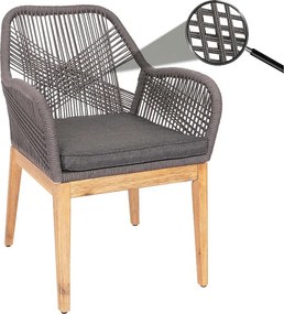 Krzesło ogrodowe MCW-H56b, szary poduszka antracyt