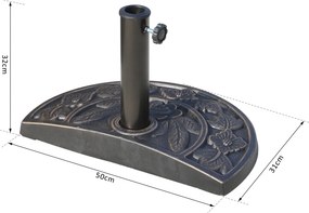 Outsunny Stojak do Parasola 50x31x33cm Podstawa Parasolowa Brązowa | Aosom PL