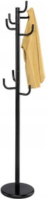 Czarny metalowy wieszak stojący z 8 haczykami - Zorin