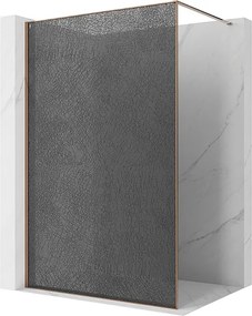 Mexen Kioto ścianka prysznicowa Walk-in 110 x 200 cm, crackle grafit 12 mm, różowe złoto - 800-110-101-60-44-X