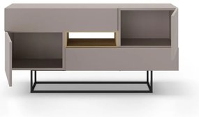 Szarobeżowa niska komoda 145x82 cm Titan – Marckeric