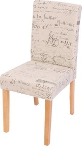 Krzesło do jadalni z napisem Littau, kremowy napis, jasne nogi
