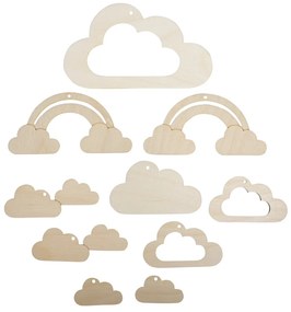 Drewniane dekoracje do karuzeli nad łóżeczkiem CLOUD