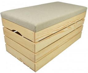 Pufa kufer skrzynia drewniana sosnowa siedzisko 80cm naturalna
