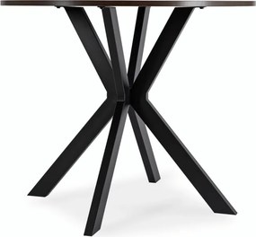 Stół Okrągły LAUREN 90 cm Orzech/Czarny Loft Nowoczesny