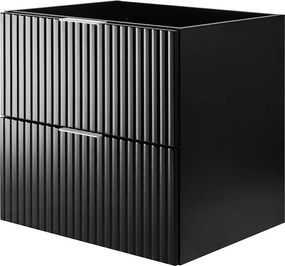 Szafka pod umywalkę, Czarny, 60 x 57 x 46 cm, uchwyt srebrny, bez blatu