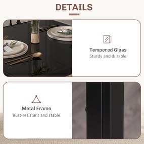 HOMCOM Zestaw do jadalni: stół i 4 krzesła, oszczędzający miejsce, grupa stołowa, Czarny