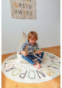 Kremowy bawełniany dziecięcy dywan do zabawy ø120 cm ABC Color and Letters – Lorena Canals