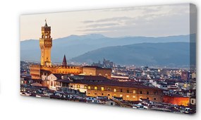 Fotoobraz na płótnie Panorama Zamku o Zachodzie Słońca