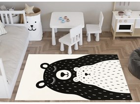 Czarno-biały dywan dziecięcy odpowiedni do prania 80x120 cm Bear Family v2 – Vitaus