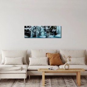 Obraz lodowców (z zegarem) (90x30 cm)