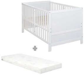 Białe łóżeczko z regulowaną wysokością 70x140 cm Easy Sleep – Roba